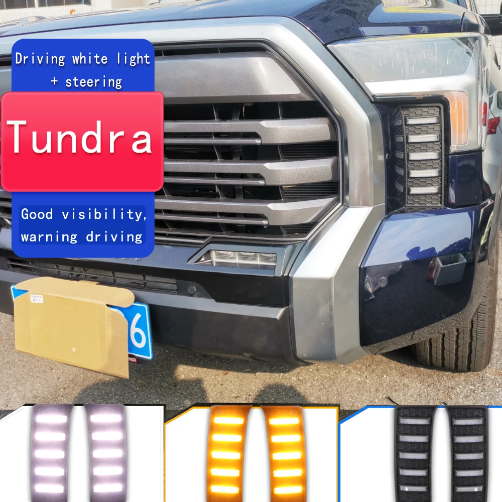 トヨタTundra 2022用の柔軟なLEDランニングライト,車,フォグライト用のターンシグナル,信号DRL,2023