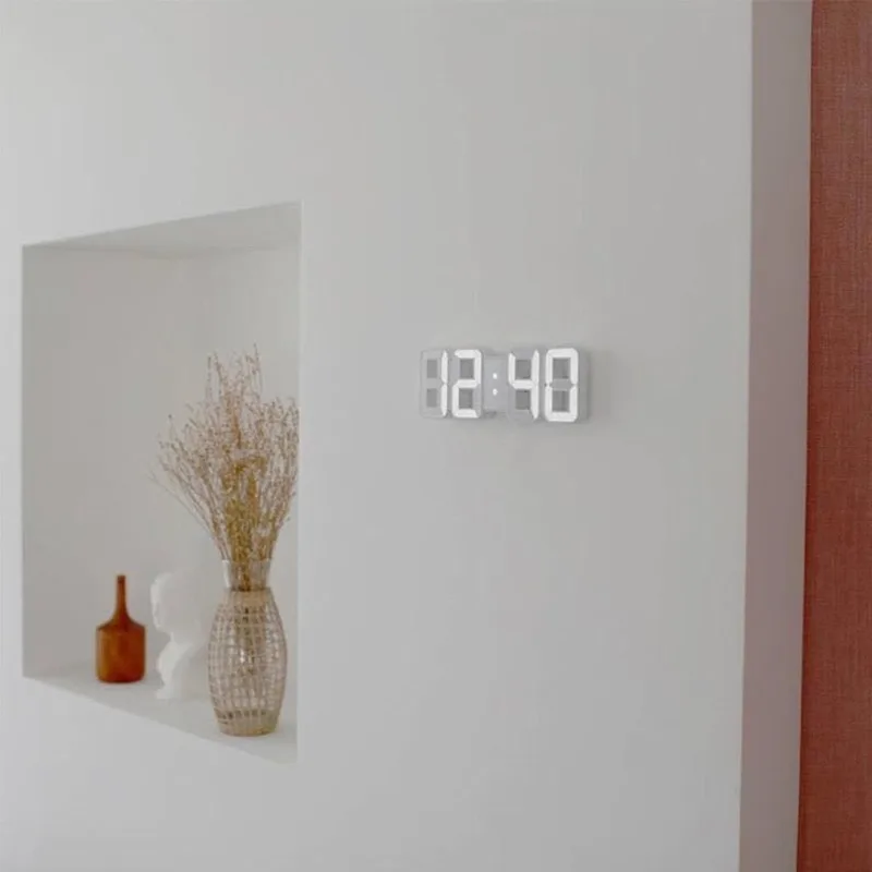 Nordic Large Digital Wall Clock Kitchen LED Display Home Clocks Wall Watch Night USB Electronic Alarm Clock Bathroom Table Clock