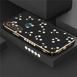 Elegant Silicone Plating Flower Design Phone Case with Lens Protector for Moto One Macro (Black-082)