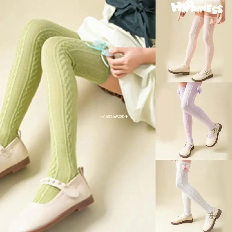 

Spring Over the Knee Socks Kids Long Stockings Breathable Dress Socks