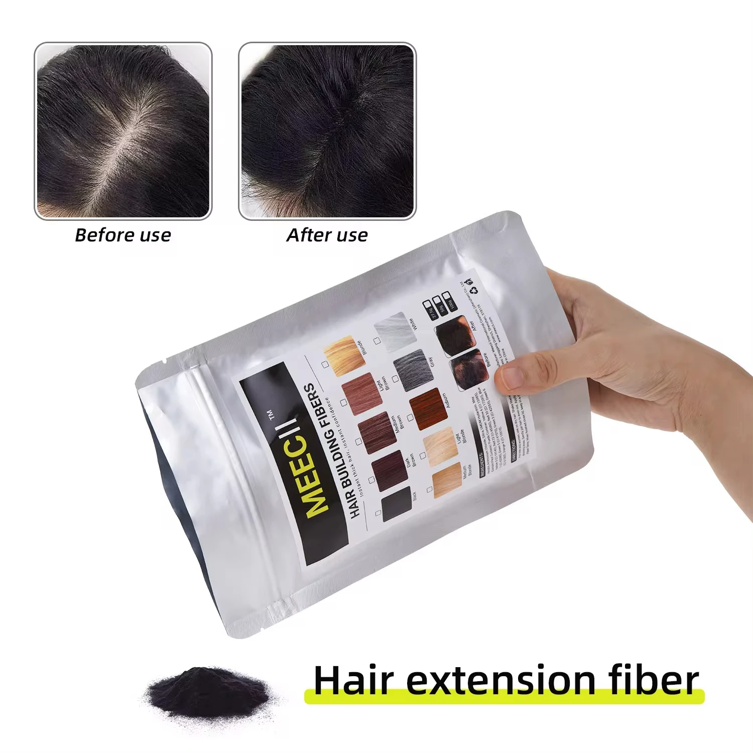 100g Hair Fibers Keratin pulver Thickening Spray Hair Building Fibers Refill Powders Bag Pack