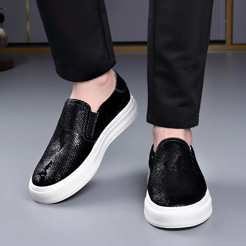 High End Shoes for Men Genuine Leather Casual Shoes Black
