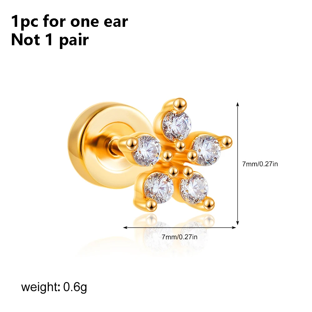 1PC Edelstahl Stern Mond Sonne Stud Ohrringe Für Frauen Einfache Täglichen Tragen Knorpel Piercing Ohrring Punk Unisex Rock schmuck – Detail 12