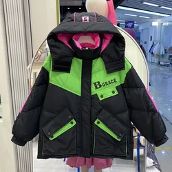 Mid-Length Down Coat Women's Hooded Thickened Winter Outside Warm Outwear Loose White Duck Down Jacket Female Parka 2024 New