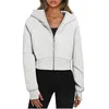 Women Long Sleeve Zip Up Hoodies Cropped Sweatshirts Fall Spring 2024 Outfits Casual Hooded Tops 2