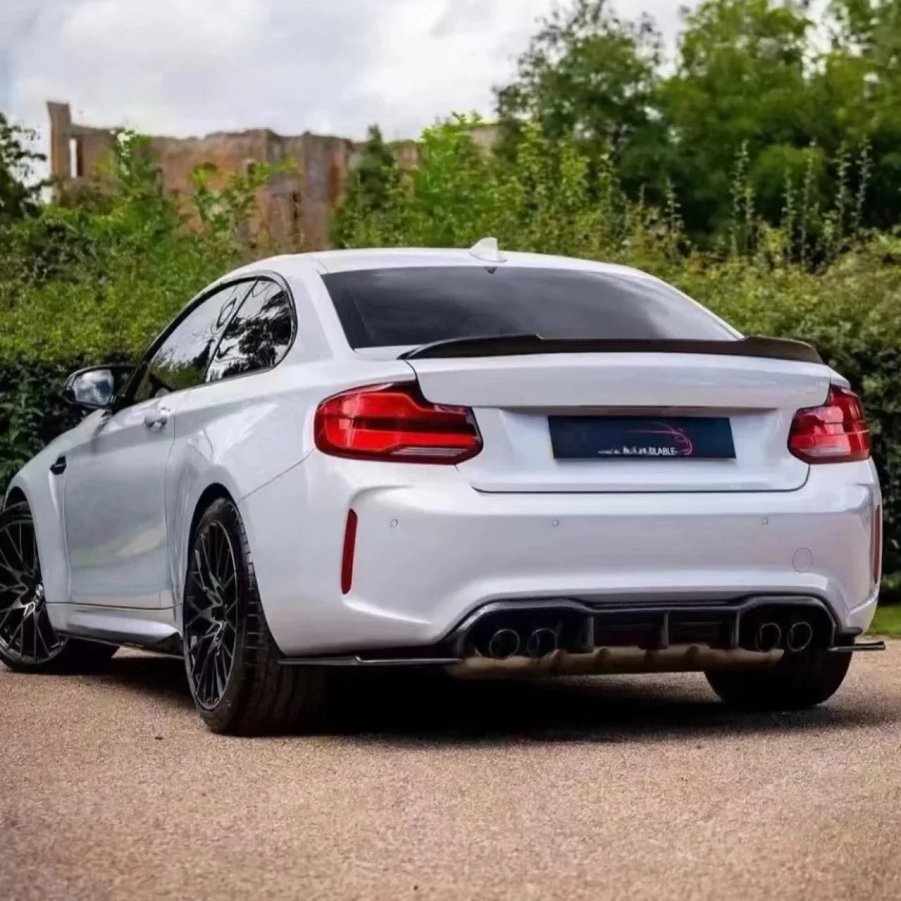 For BMW M2 F87 M2C Rear Bumper Lip Diffuser Rear Spoiler Surround Auto Exterior Accessories