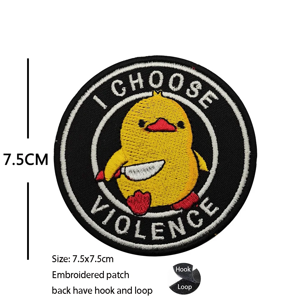 New Creative Cute Cartoon Critters Kitten and Duck As Well As Goose Tactical Embroidered Armband Small Frog hook and loop Backpack Patches_voghion.com