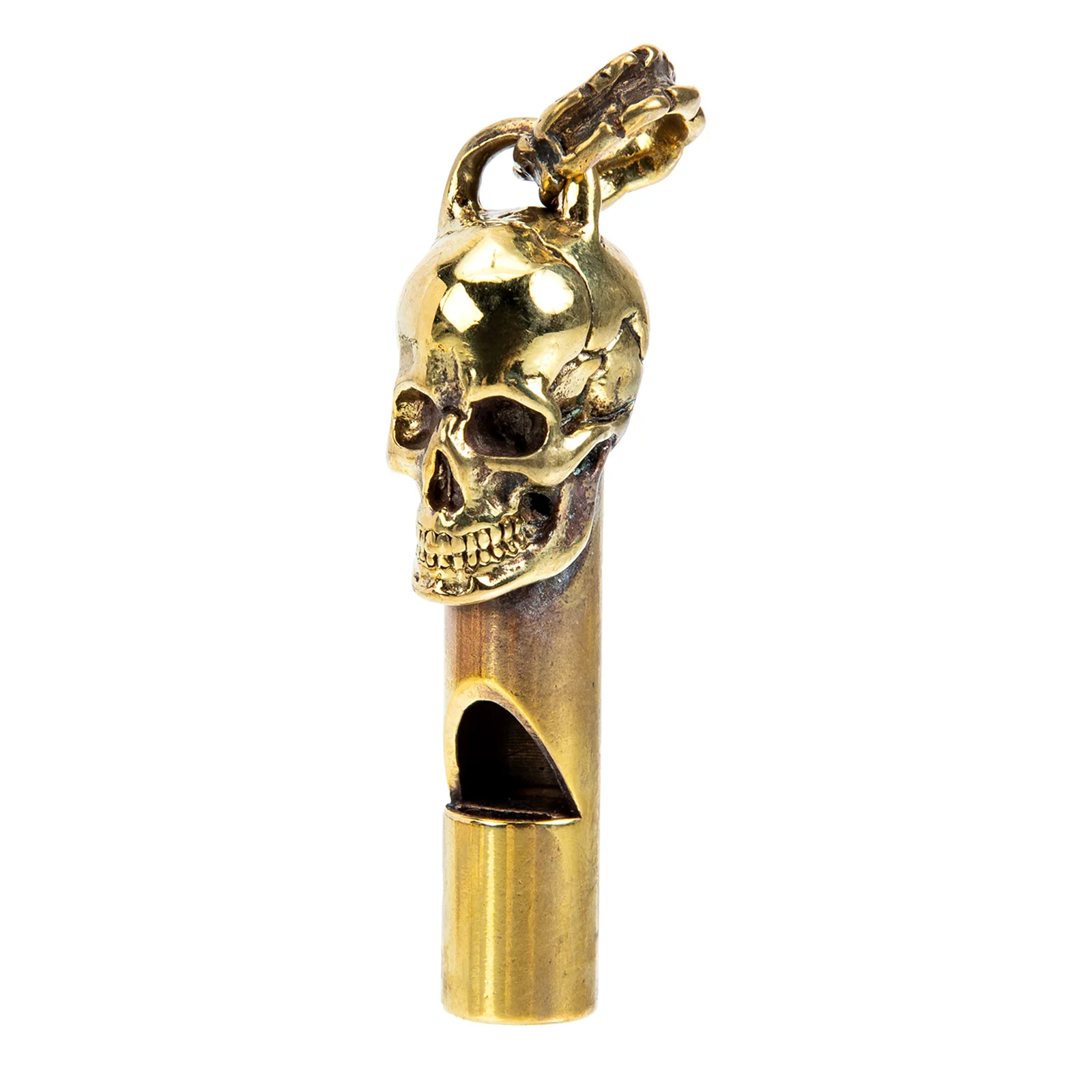 Skull Head Whistle Copper Material Survival Camping Hiking Accessories Signal Spooky Themed Emergency Rescue 6Pcs