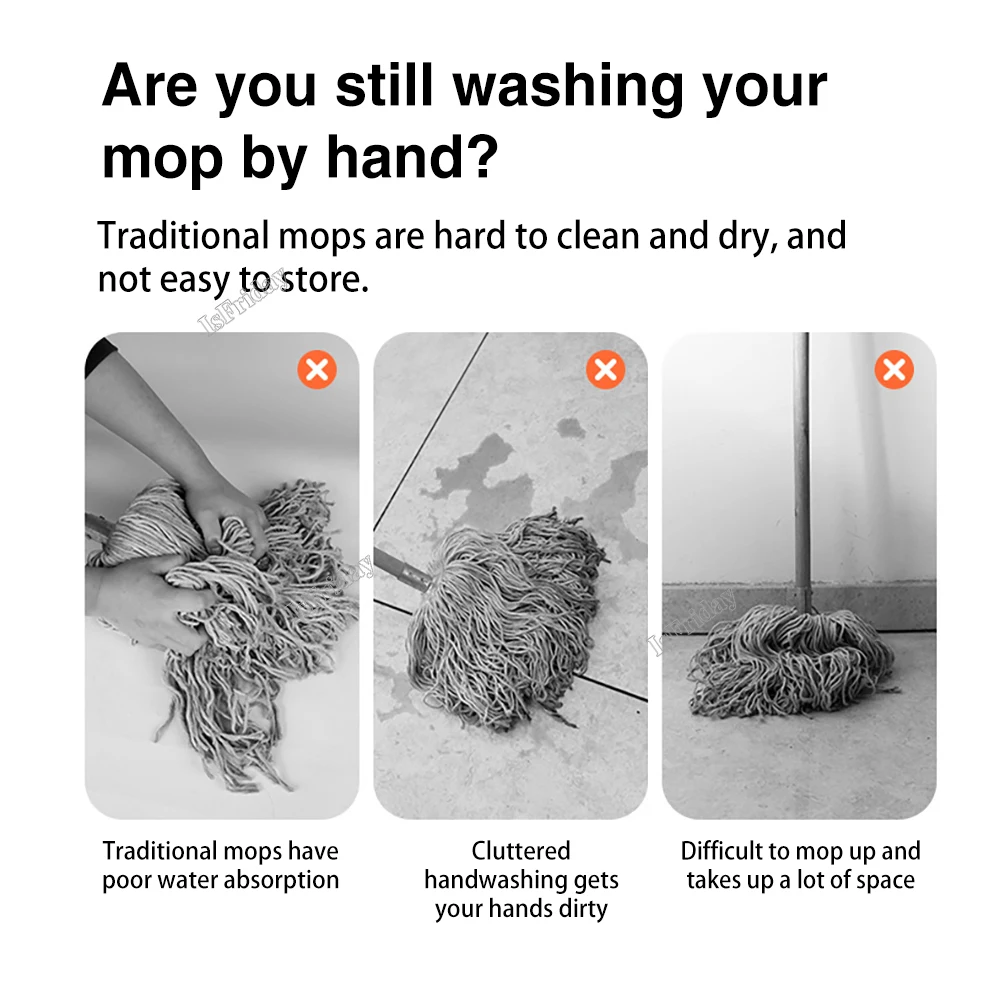 Rotating Self Rotating Water Mop New No Hand Washing Mop Household Mop Floor Cleaning Mop Lazy Person Mop Floor Cleaning Tools