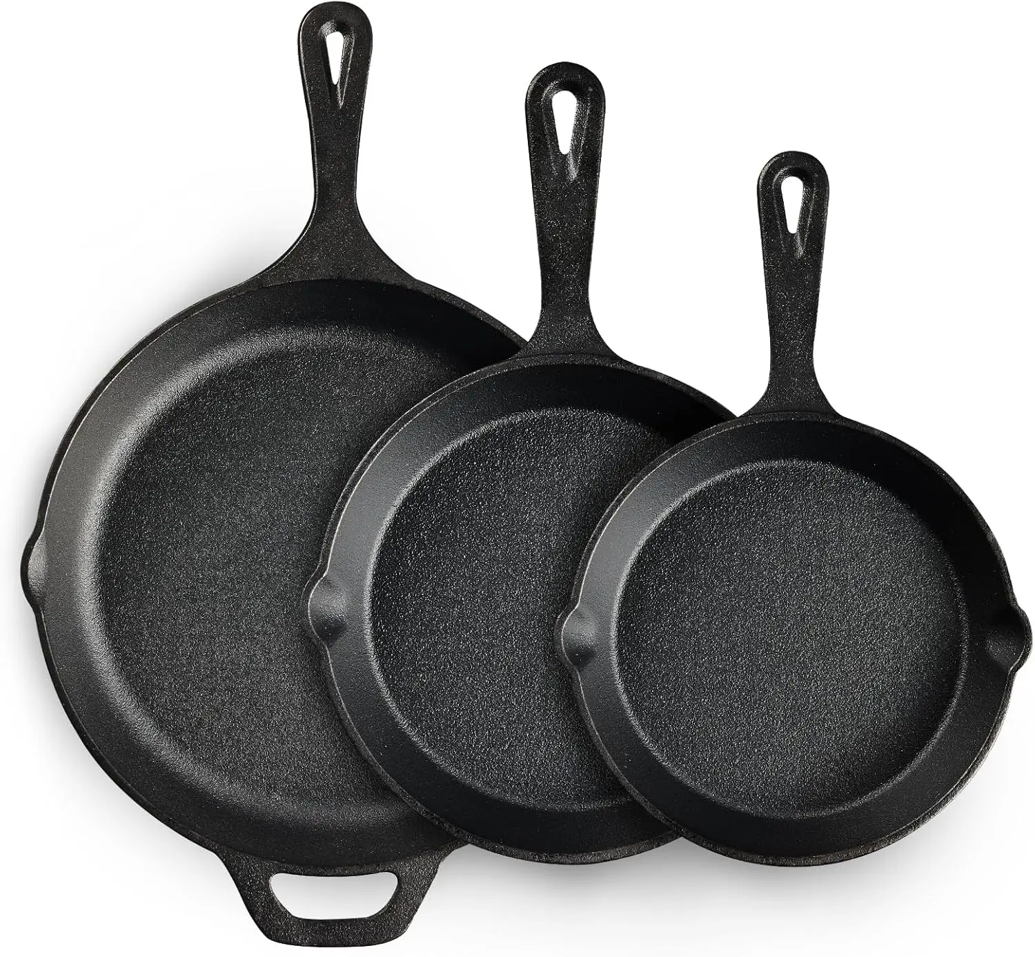 Pre-Seasoned Cast Iron Skillet Set of 3