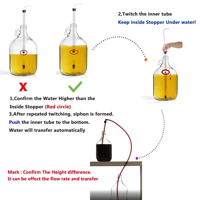 Siphon De Brassage Transparent 270 Cm - Tuyau Alimentaire Réutilisable Pour Vin, Bière Maison - Pompe Manuelle