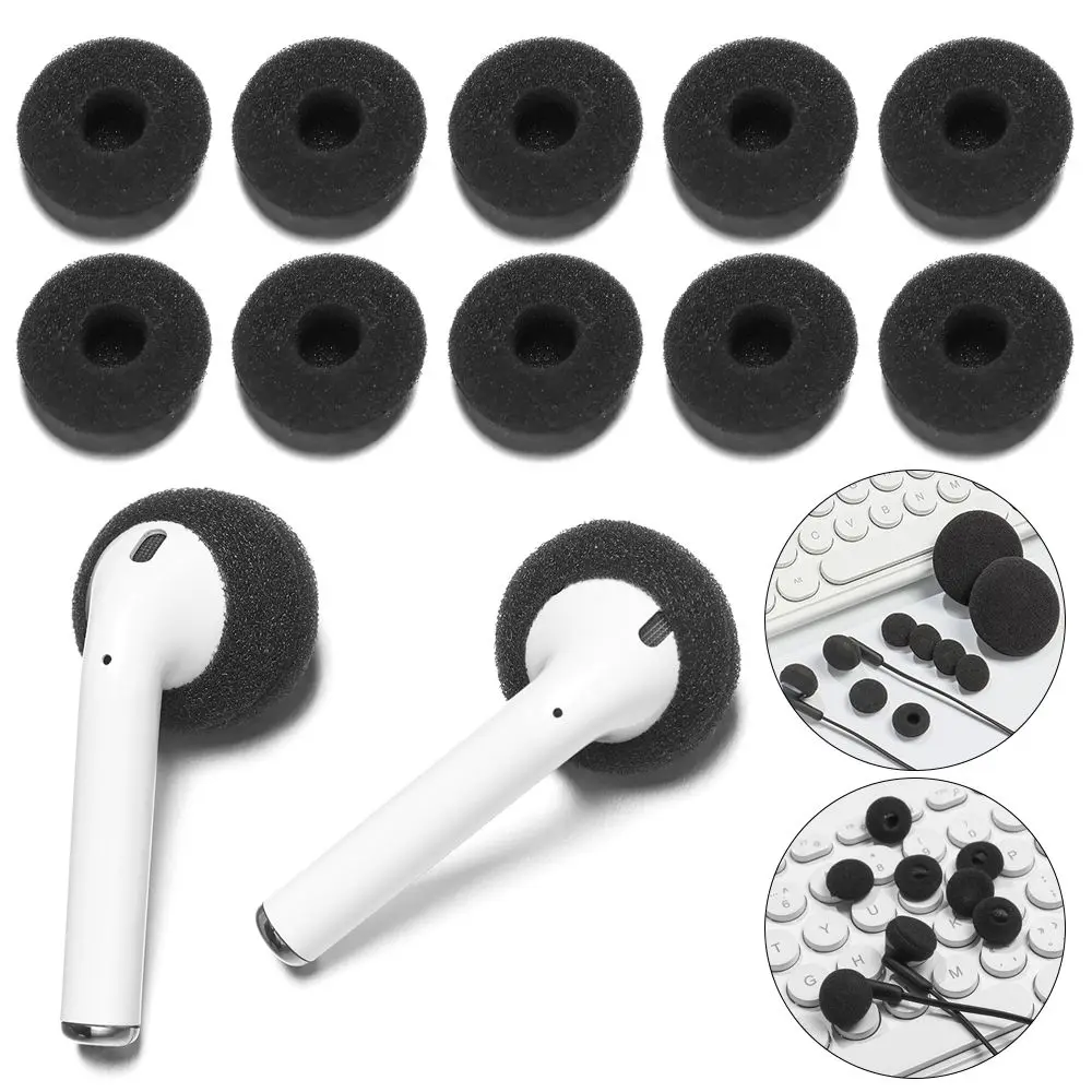 

10Pcs/Pack Black Compatible Ear Pads Comfortable Soft Sponge Foam Headphones Earphone Replacement Headset Cushion Accessories