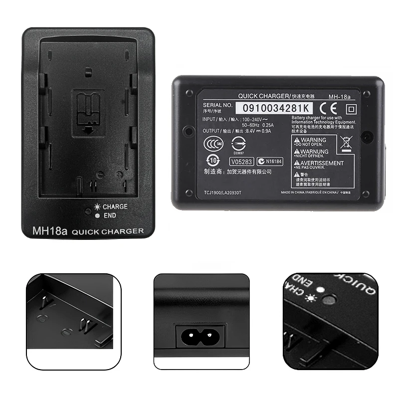 MH-18 MH18A Battery Charger for Nikon EN-EL3E D50 D70 D100 D80 D200 D90 D300 EN-EL3E EL3A EL3E D100SLR D700 D70S MH-18A battery charger