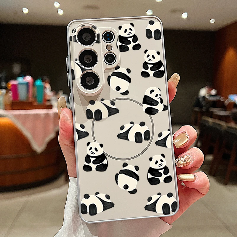 Magnetic Cute Panda Pattern Phone Case Cover