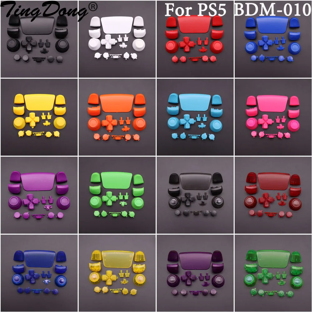 Replacement Buttons Set D-Pad L1 R1 L2 R2 Trigger Button Key Accent Ring For PS5 BDM-010 V1 Controller