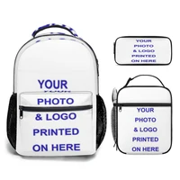 Custom Customized your name and photo High Waterproof College Backpack Laptop Travel Book Bag 17inch Suit(Lunch Bag,Pencil Case) 1