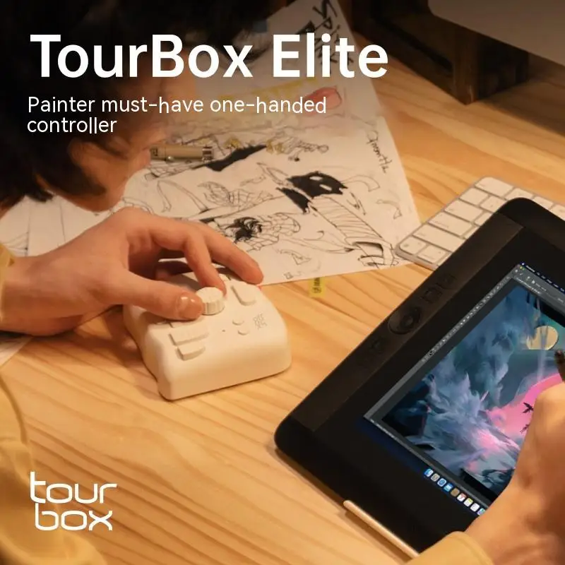 Tourbox Elite mechanische Tastatur Designer Entwurf Montage drei 