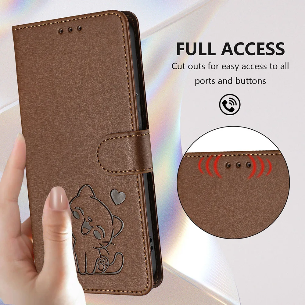 Elegant Leather Phone Case with Kickstand, Card Slots, and Wallet Strap