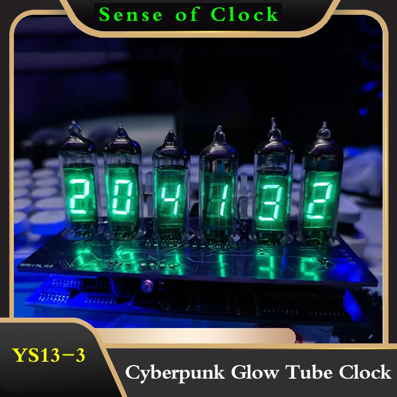 

YS13-3 Electronic Fluorescent Tube Clock Art Creative Technology Sense Decoration Table With Simulating Glow Tube