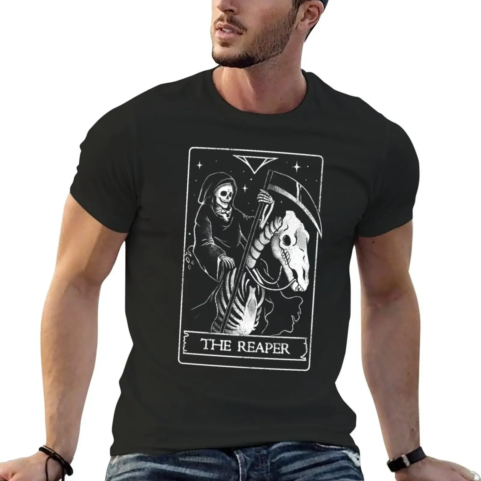 

The Reaper - Death Evil Skull T-shirt vintage customizeds men t shirts
