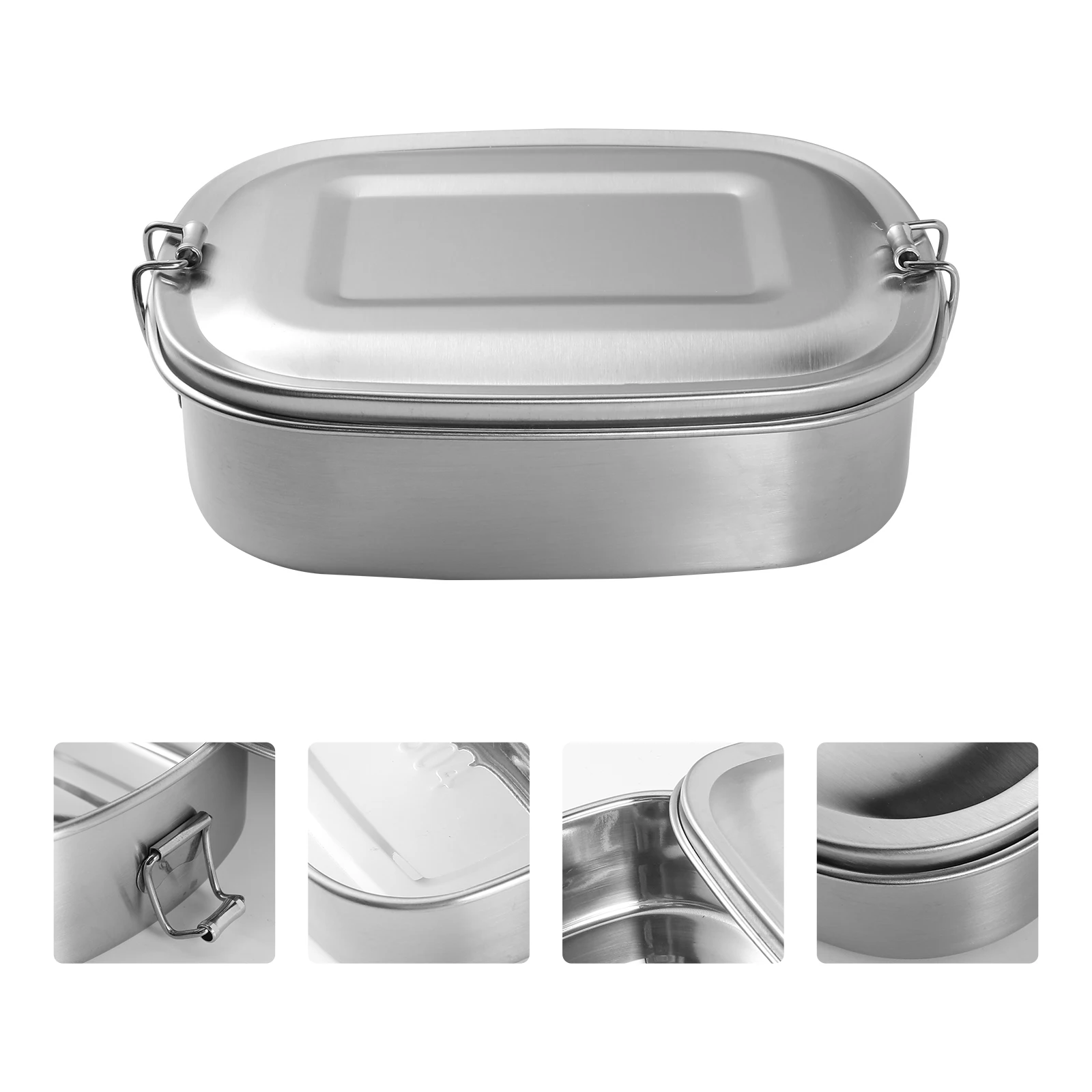 650MLStainlessSteelSquareLunchBoxSealedInsulationBoxStudent