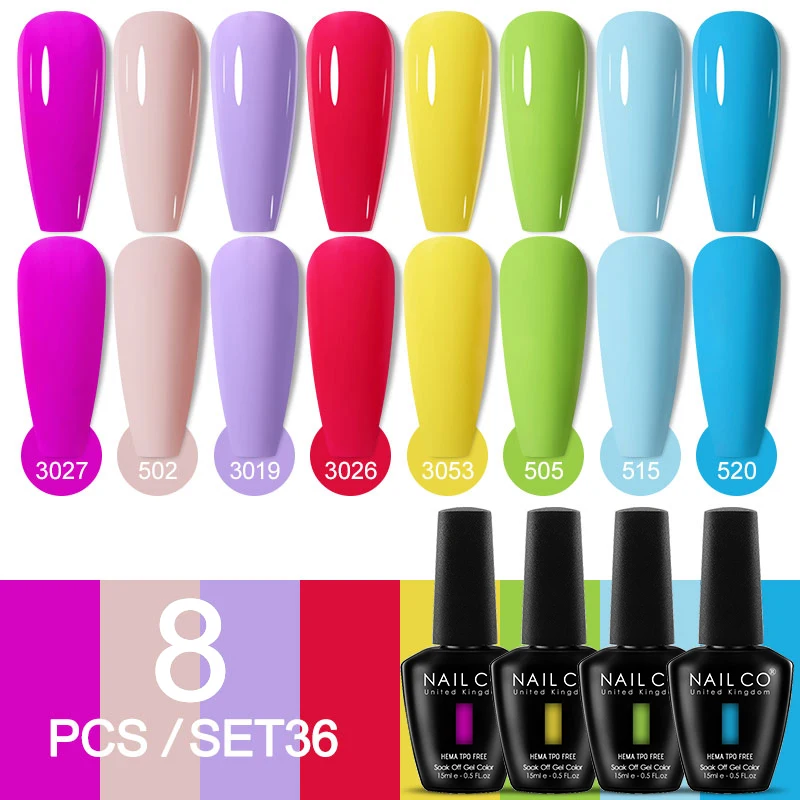 Deluxe 8-Piece Gel Nail Polish Set for Professional DIY Manicures