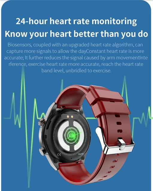 Reloj De Banda Inteligente De Glucosa En Sangre Temperatura Corporal ECG  HRV Monitoreo Fitness Pulsera Inteligente IP67 Resistente Al Agua Multi  Deporte Modes341M De 48,16 €