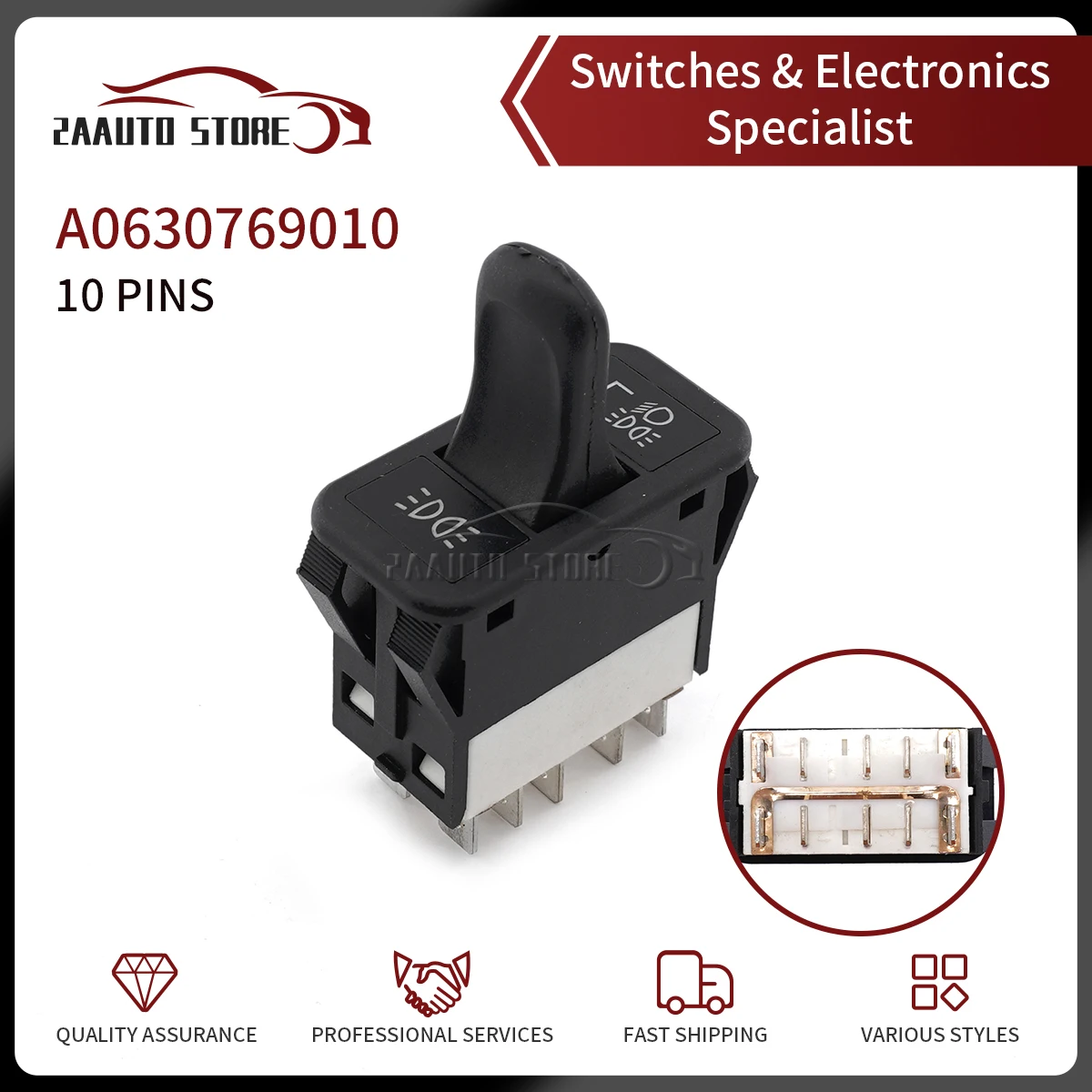 

Car Electric Headlight Head Lamp Light Control Switch 0630769010 For Freightliner Columbia 2001-2011 A0630769010