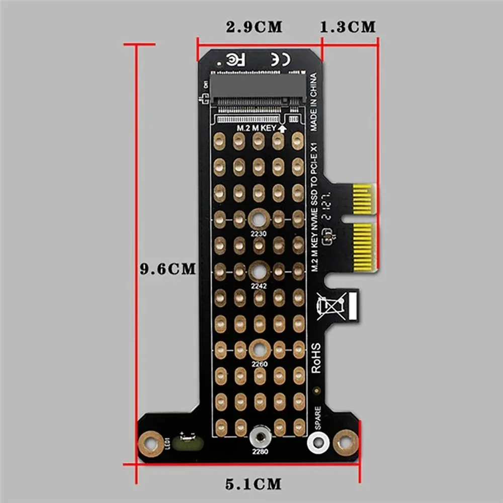 M.2 NVME B&M Key to PCIe 4.0/3.0 X1 X4 X8 X16 Interface Adapter Card for 2230 2242 2260 2280 SSD Hard Disk ssd adapter card m.2 to pcie adapter pcie adapter card pcie expansion card m.2 expansion card