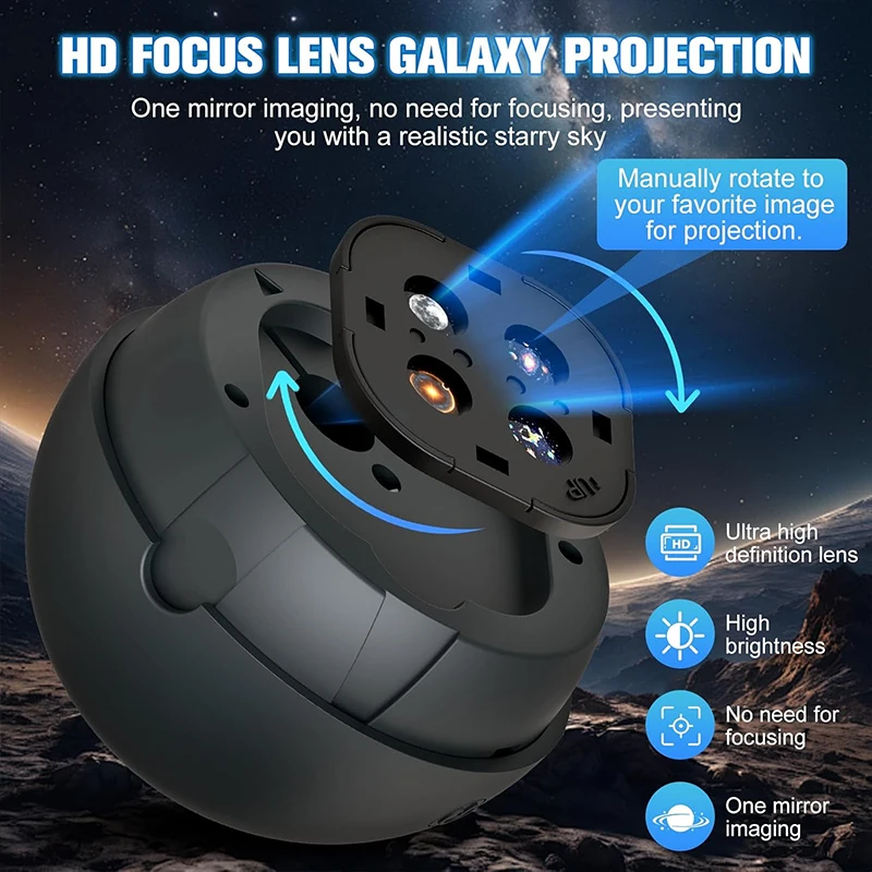 Planetarium Projector for Bedroom, 12 Image Discs, Galaxy Projectors Star Night Light, Ceiling Mood Lighting, Space Lamp - 3