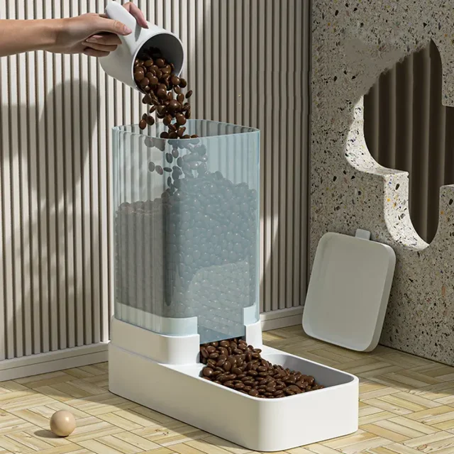 1pc/2pcs 1.5kg/3.3L Convenient And Stylish Automatic Pet Feeder And Water Bowl Set For Indoor Dogs/Cats 6
