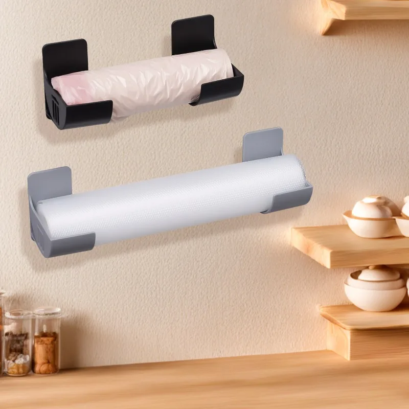 Wall Mounted Trash Bags Holder Garbage Bag Storage Box Organizer Plastic Bag Film Container Dispenser 20/2PCS For Kitchen Shelf