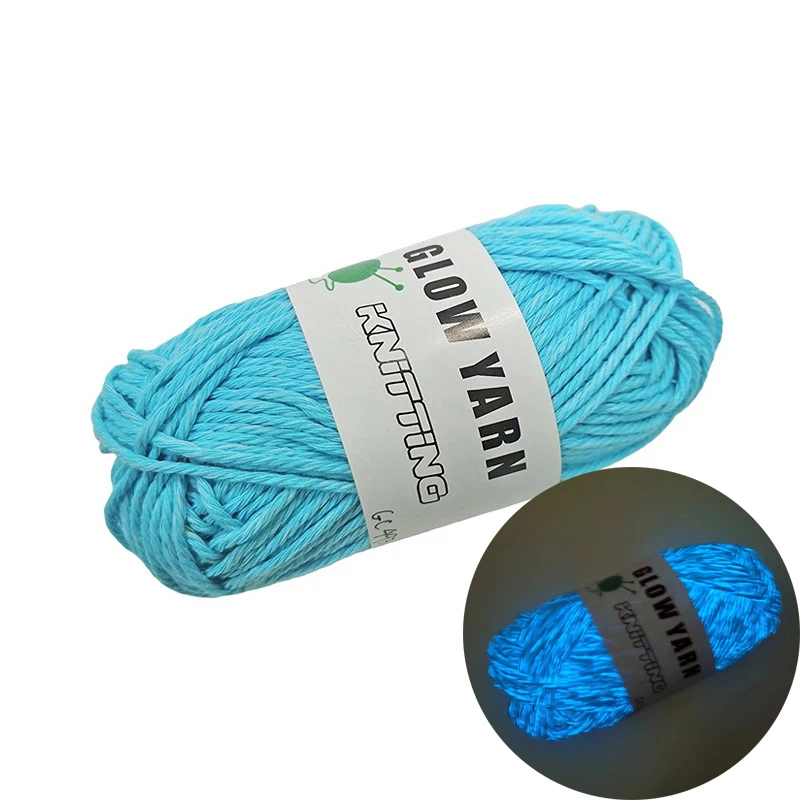 야광 폴리에스터 기능성 손 니트 소재 카디건 스카프, 야광 면사, DIY 바느질 액세서리, 50g