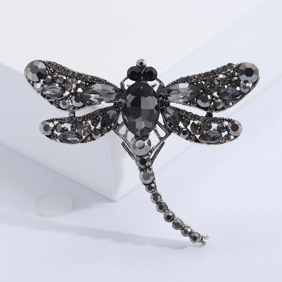 CABOUCHON トンボ型クリスタルブローチ 蜻蛉（とんぼ・トンボ