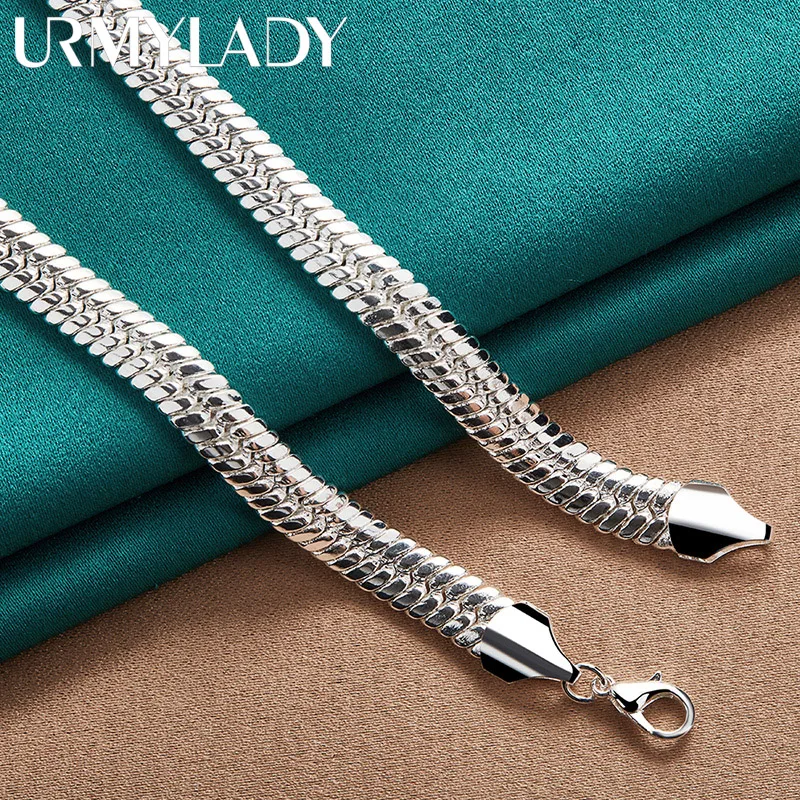 Curb Chain Sterling Silver Flat Snake Chain Flat Snake Chain