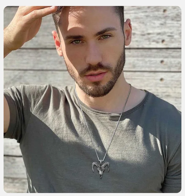 2 Collane Demone XPEX - Ciondolo Maschera Gotica, Catena Satana, Per Uomo, Due Colori - Foto 3