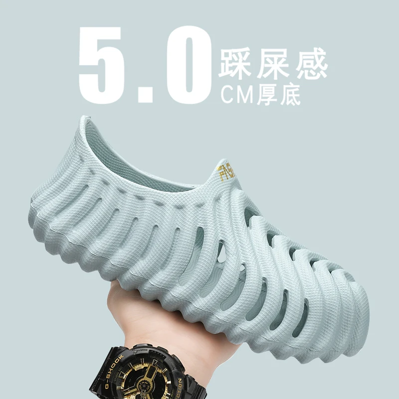 صنادل رجالية عصرية من مادة إي في إيه، أحذية شاطئ مريحة وخفيفة الوزن للرجال، أحذية مائية غير قابلة للانزلاق، أحذية رياضية كاجوال للمشي قابلة للتنفس