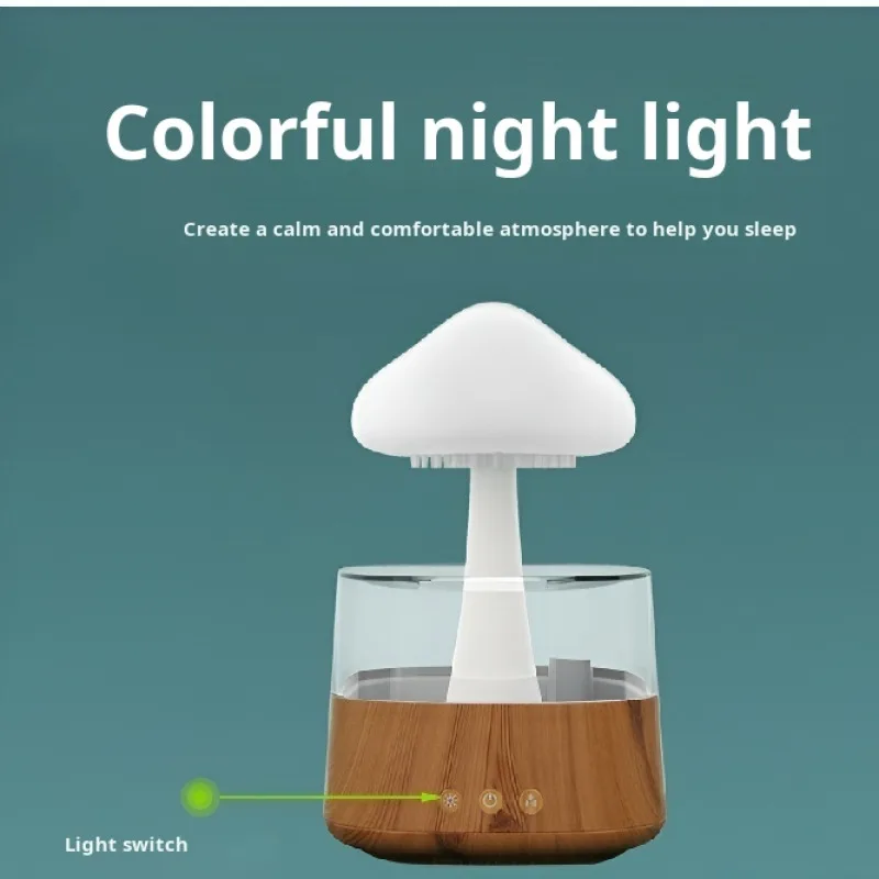 Smart Color Changing Humidifier Aromatherapy Machine White Noise Rain Drops Night Light