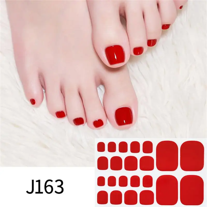 Toe Gel Nail Sticker Hardens With UV Lamp Curing Gel Stickers Waterproof Korean Full Cover Waterproof Polish Wraps Foot Strips 6