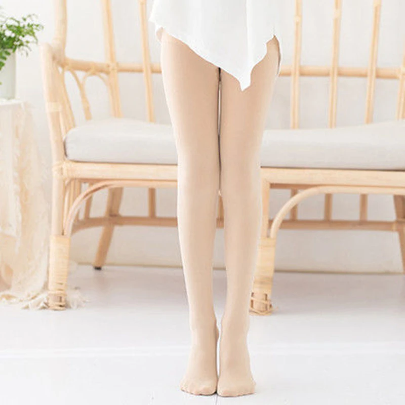 

Pure Color Girl Pantyhose Spring Summer Middle Large Child Thin Stockings Soft Skin-friendly Leggings Girl Dedicated Dance Socks