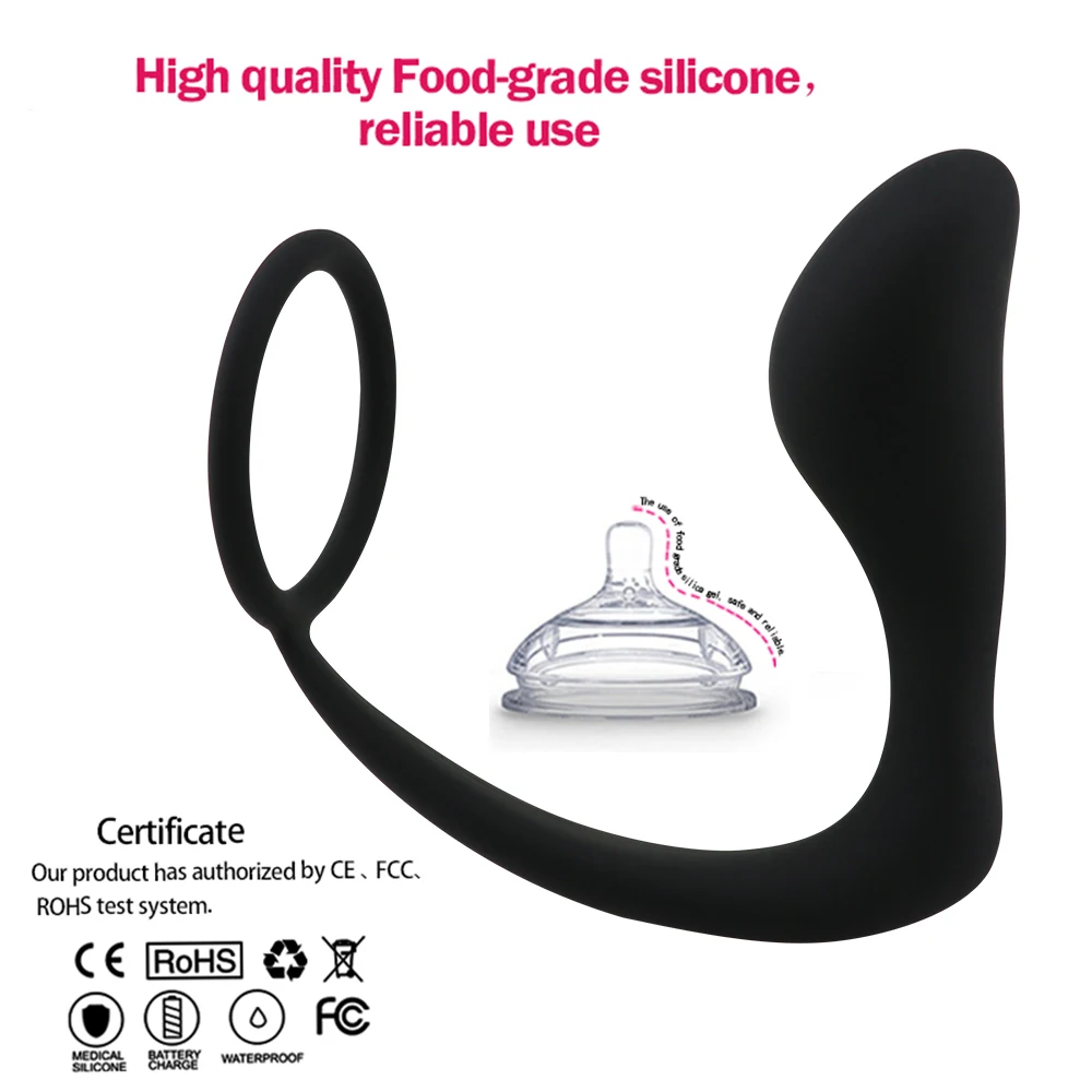 Plug Anal Silicone Jouet Érotique Masseur De La Prostate Masculine Double Anneau Butt Plug Pour Hommes Érotique Adult Sex Toys_voghion.com