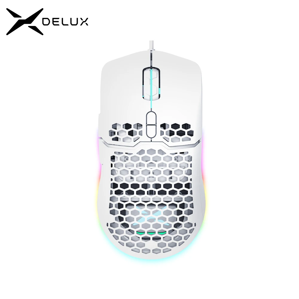 Delux M700 67g Lightweight Gaming Mouse 16000dpi Honeycomb Shell 