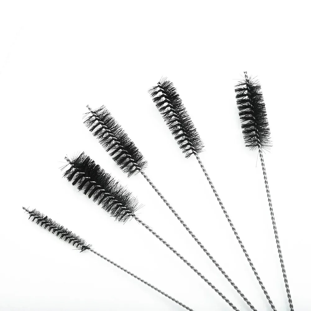 Round Pipe Steel Wire Brushes Cleaning Wire Brush for Pipe Glass Cleaning Tube Cylinder Bores 5pcs