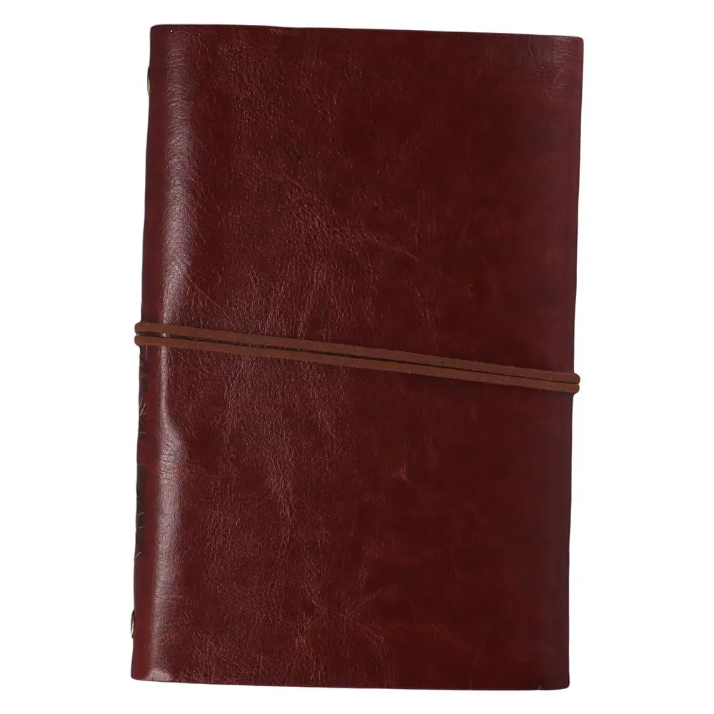 Charming Leaf-Embossed Journal with Retro Pendants, Durable PU Leather Notebook