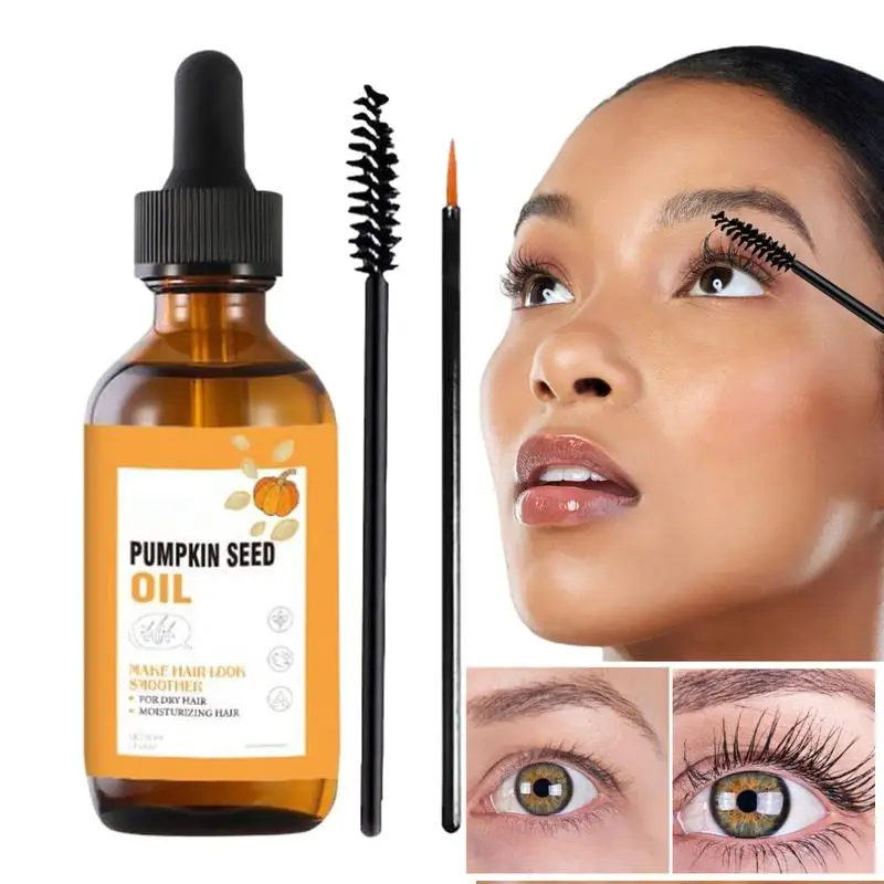 천연 콜드 프레스 호박 오일, 모발 및 피부 건강 오일, 모이스처라이징 두피, 속눈썹, 60ml 