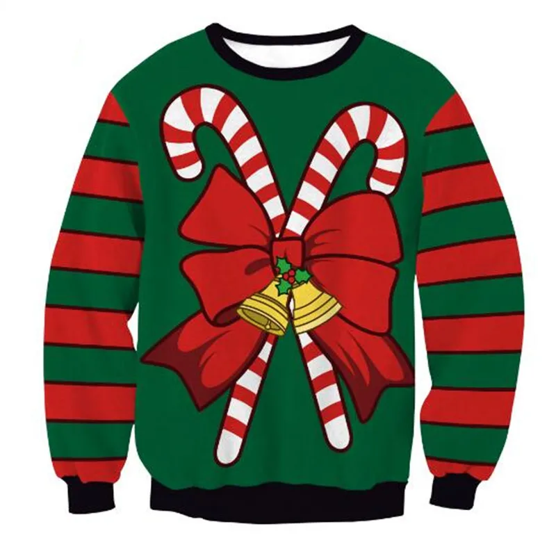 thumbnail image 1 of Suéteres navideños feos, jerséis verdes, sudaderas con estampado divertido en 3D para fiestas navideñas, sudaderas para fiestas, cumpleaños, Navidad 2025, 1 of 5