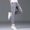 Men Fashion Versatile Gray Street Denim Pants Male Winter Thermal Hot Sale Jeans Youth Popular Narrow Leg Warm Plush Trousers 4