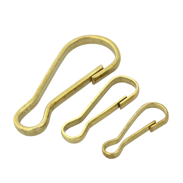 5pcs Wholesale Solid Brass S-Ring Curtain Clasp Split Key Ring Hook Chain  Loop none-spring gate 25mm/ 33mm/ 51mm simple hooks