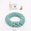 1pc Random Color Ring Woven Design Pet Chew Toy Dog Teeth Grinding Toy Dog Braided Knot Rope Chew Funny Toy 4