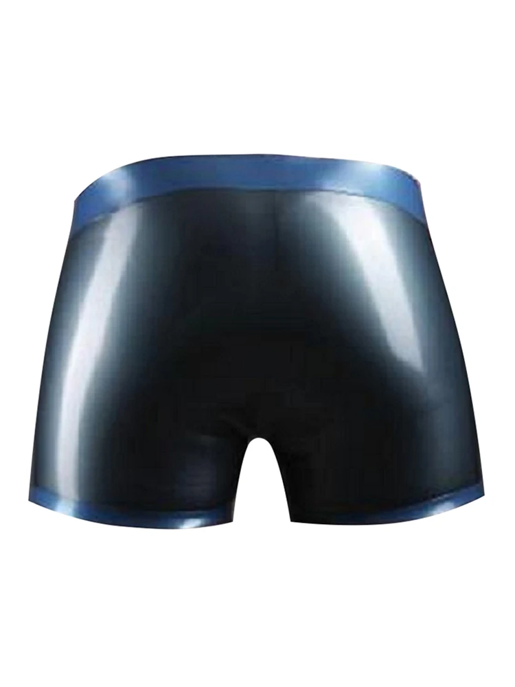 Latex Shorts Pants plus size Custom Made Big Man Natural Handmade Metallic Color Pouch Boxers Tube Hood mouth Connection